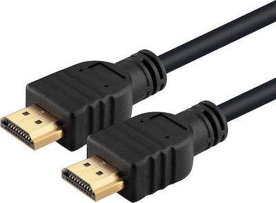 POWERTECH CAB-H069 καλώδιο HDMI M/M, Gold Plug, Black, 3m