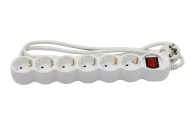 ADELEQ 15-3151561 ΠΟΛΥΠΡΙΖΟ ΜΕ ΔΙΑΚΟΠΤΗ+ΚΑΛΩΔΙΟ 3x1.5mm² 1.5μ 6 ΣΟΥΚΟ ΛΕΥΚΟ