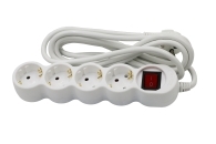 ADELEQ 15-3153041 ΠΟΛΥΠΡΙΖΟ ΜΕ ΔΙΑΚΟΠΤΗ+ΚΑΛΩΔΙΟ 3x1.5mm² 3μ 4 ΣΟΥΚΟ ΛΕΥΚΟ