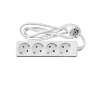 ADELEQ 15-311540 ΠΟΛΥΠΡΙΖΟ ΜΕ ΚΑΛΩΔΙΟ 3x1mm² 1.5μ 4 ΣΟΥΚΟ ΛΕΥΚΟ
