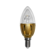 ADELEQ 13-140230-G LED ΛΑΜΠΑ ΚΕΡΑΚΙ ΑΛΟΥΜΙΝ ΔΙΑΦΑΝΟ ΧΡΥΣΗ ΒΑΣΗ Ε14 3W ΨΥΧΡΟ