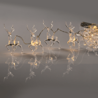 ACRYLIC PLASTIC REINDEER, 10 LED ΛΑΜΠ. ΣΕΙΡΑ ΜΠΑΤ. (3xAA), WW,IP20, 135+30cm, ΔΙΑΦΑΝΟ ΚΑΛΩΔΙΟ .
