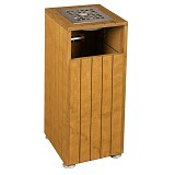 ASC-30.30.011 Σταχτοδοχείο-Κάδος Δαπέδου, Ξύλινος, 31x31x75 cm, Κατάλληλος για Εξωτερικούς Χώρους
