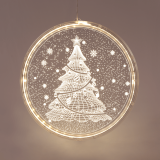 3D ACRYLIC CHRISTMAS TREE, 36 WW LED ΣΤΑΘ. IP20  21X21.6CM, USB ΚΑΛ. ΟΔ.