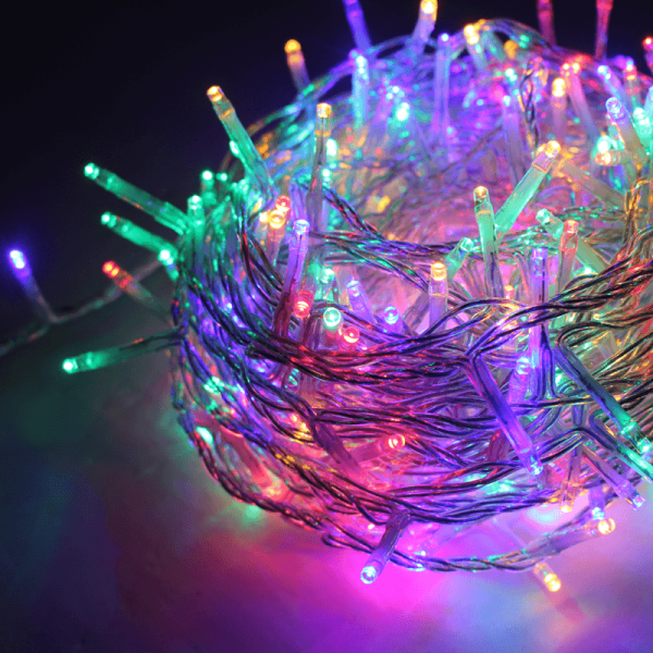 300 LED ΛΑΜΠ. ΣΕΙΡΑ (ANA 5cm), ΠΟΛΥΧΡΩΜΑ,ΑΝΤΑΠΤ.(31VDC) & 8 ΠΡΟΓΡΑΜ.,IP44, 15m, ΔΙΑΦ ΚΑΛ