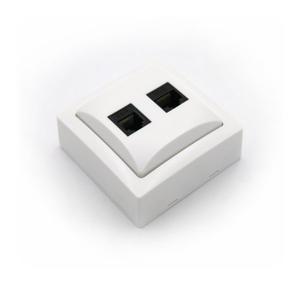 ADELEQ 13-3950 ΠΡΙΖΑ ΤΗΛΕΦΩΝΙΚΟΥ ΔΙΠΛΗ RJ11 & RJ45 CAT 5e IP20 ΛΕΥΚΗ