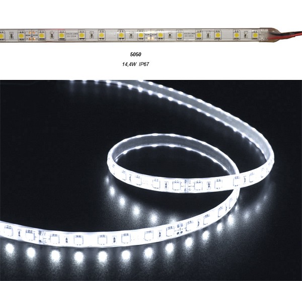 ADELEQ 30-3412490 ΤΑΙΝ.LED ΛΕΥΚΗ 1m 24VDC 14.4W/m 60LED/m 5050 ΨΥΧΡΟ IP67