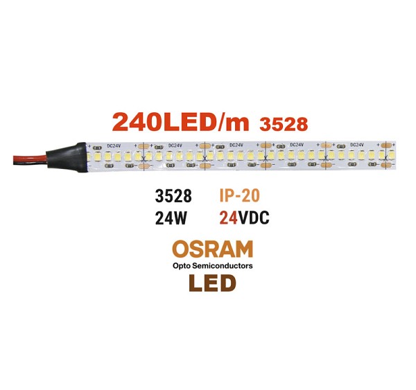 ADELEQ 30-3424241 ΤΑΙΝΙΑ LED 5m 24VDC 24W/m 2835 240LED/m 4000K IP20(OSRAM LED)