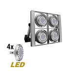ADELEQ 3-11460 ΦΩΤΙΣΤΙΚΟ ΟΡΟΦΗΣ ΤΕΤΡΑΓΩΝΟ GU10 LED 4x15W ΠΛΗΡΗ ΓΚΡΙ