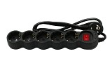 ADELEQ 15-31511551 ΠΟΛΥΠΡΙΖΟ ΜΕ ΔΙΑΚΟΠΤΗ+ΚΑΛΩΔΙΟ 3x1.5mm² 1.5μ 5 ΣΟΥΚΟ ΜΑΥΡΟ